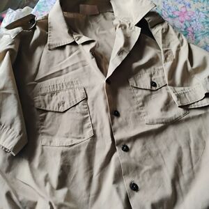 Men's Lightweight Short-Sleeve Utility Shirt - Khaki